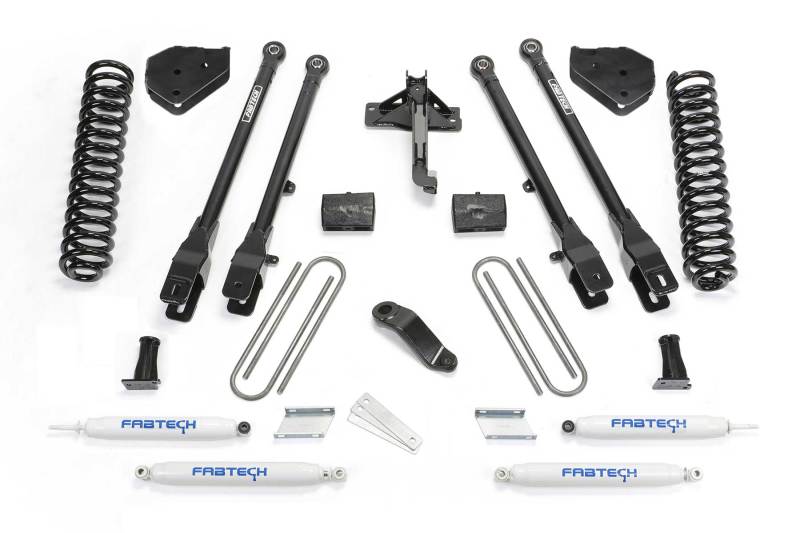 Fabtech 17+ Ford F250/F350 4WD Diesel 4in 4Link Sys w/Coils & Perf Shks