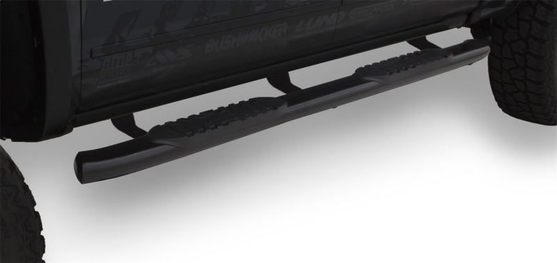 Lund Chevy Silverado 1500 Double Cab 5in Oval Curved Black SS Nerf Bars - Black