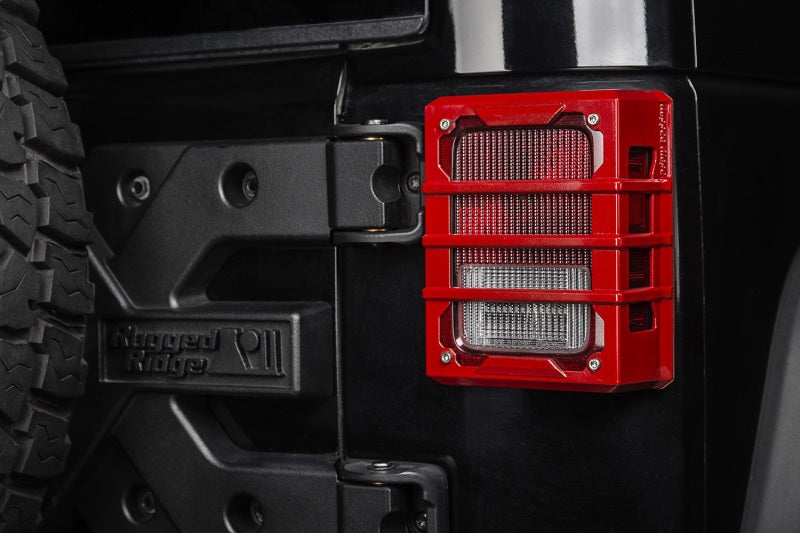 Rugged Ridge Jeep Wrangler JK Red Elite Tail Light Guards