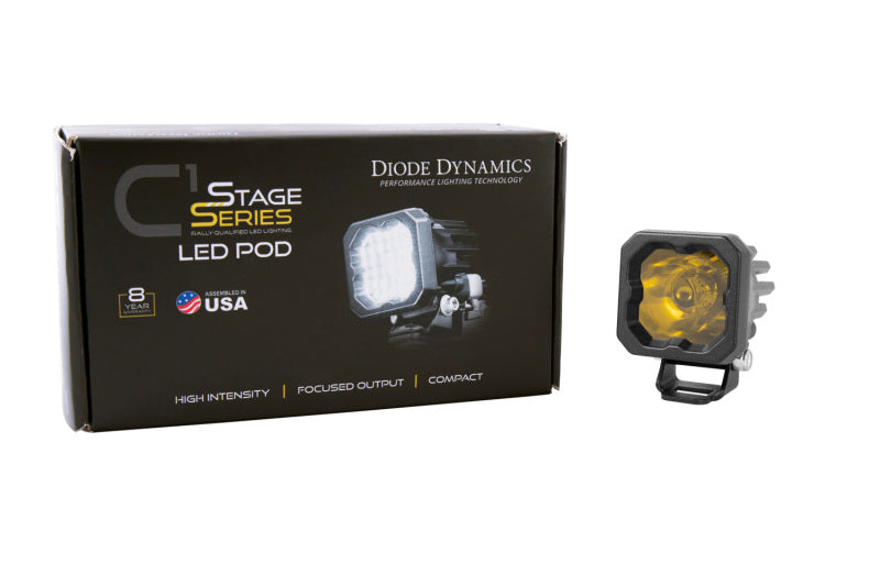 Diode Dynamics Stage Series C1 LED Pod Sport - Yellow Wide Standard ABL Each