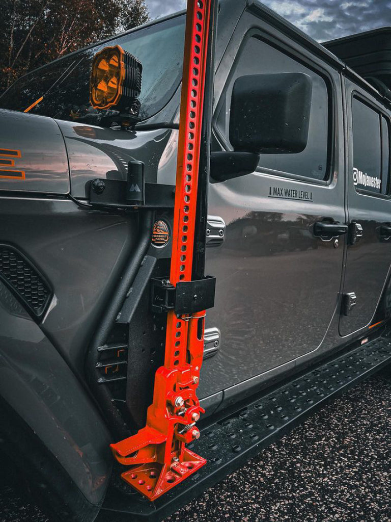 Go Rhino Jeep Wrangler JL/JLU/JT Front Fender Jack Mount for Hi-Lift Jack - Tex. Blk