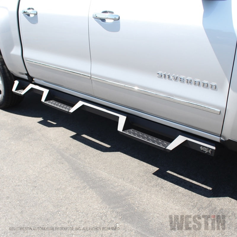 Westin 07+ Chevrolet Silverado 1500 CC 5.5ft Bed HDX Drop W2W Nerf Step Bars - Tex. Blk