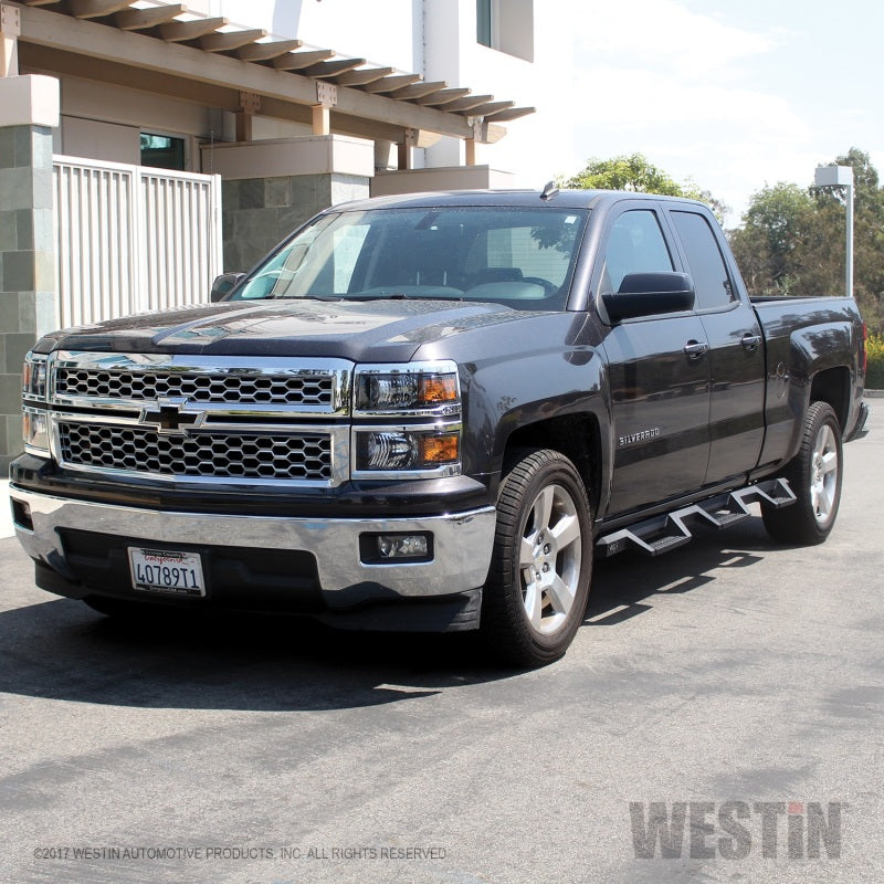Westin 14+ Chevrolet Silverado 1500 DC 6.5ft Bed HDX Drop W2W Nerf Step Bars - Tex. Blk