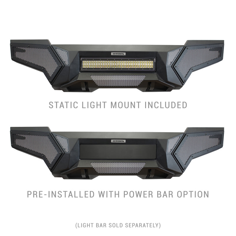 Go Rhino Tacoma Element Front Bumper w/ Power Actuated Hide-away Light Bar Mount Tex Black