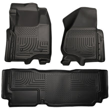 Load image into Gallery viewer, Husky Liners 2012.5 Ford SD Super Cab WeatherBeater Combo Black Floor Liners (w/o Manual Trans Case)