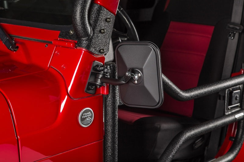 Rugged Ridge Jeep Wrangler Textured Black Rectangluar Stubby Trail Mirror